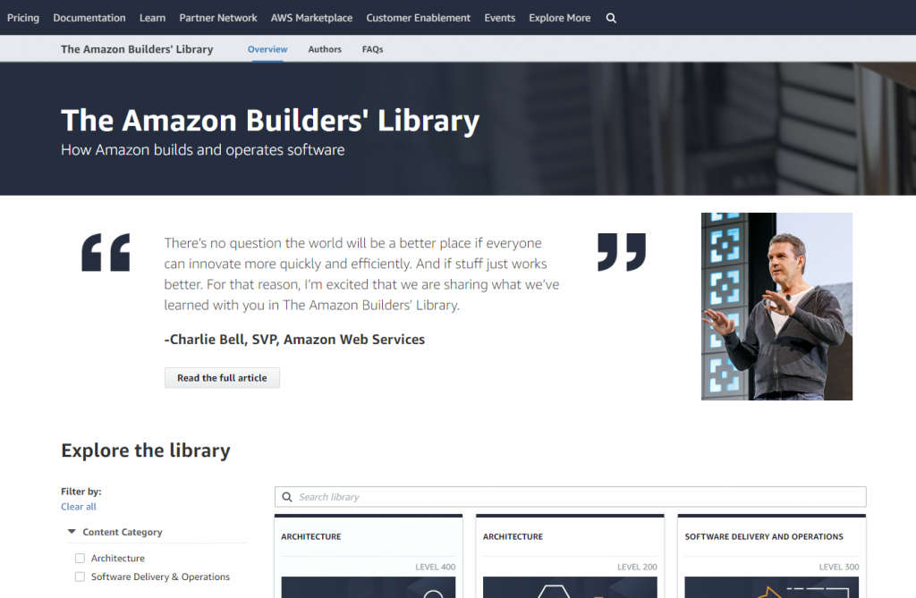 amazon builders library